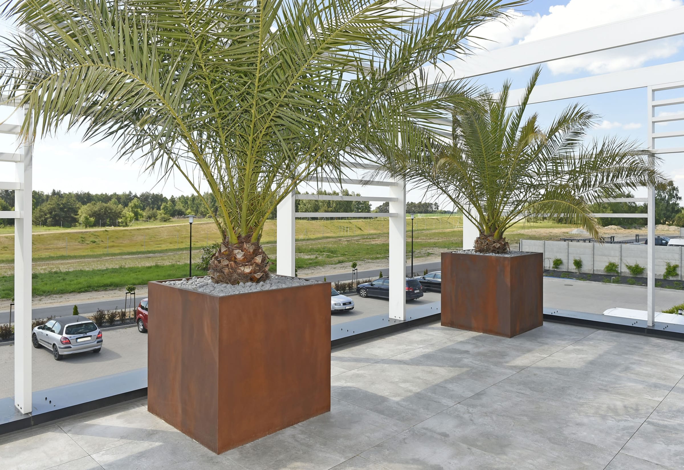 donica w imitacji cortenu BioDesign